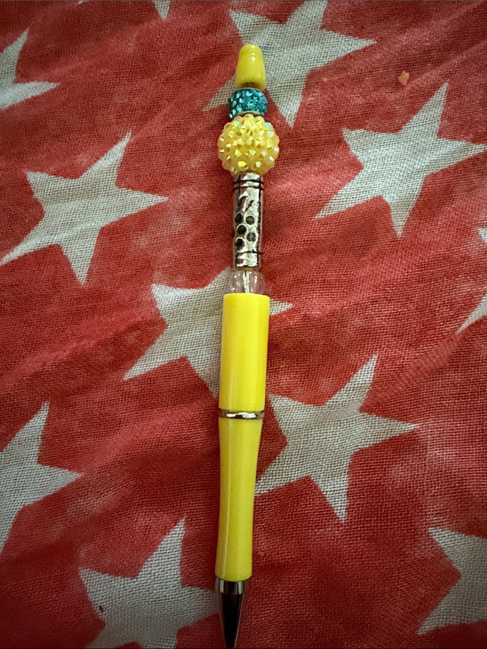 Yellow Beaded Decorative Ballpoint Pen - Fashion Accent 3/$10